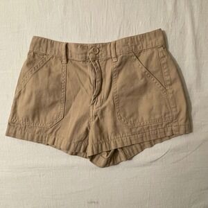 Pacsun Womens Size 25 Mid Rise Cargo Shorts Khaki Utility Pockets Casual Beach